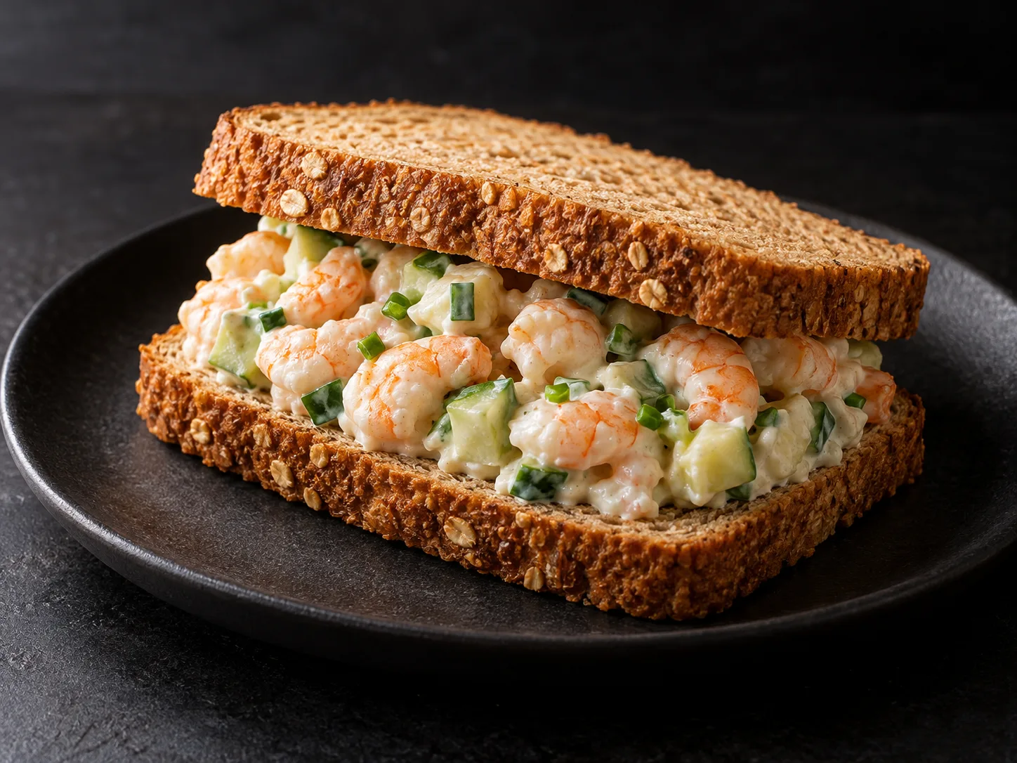 Sanduíche de camarão com iogurte