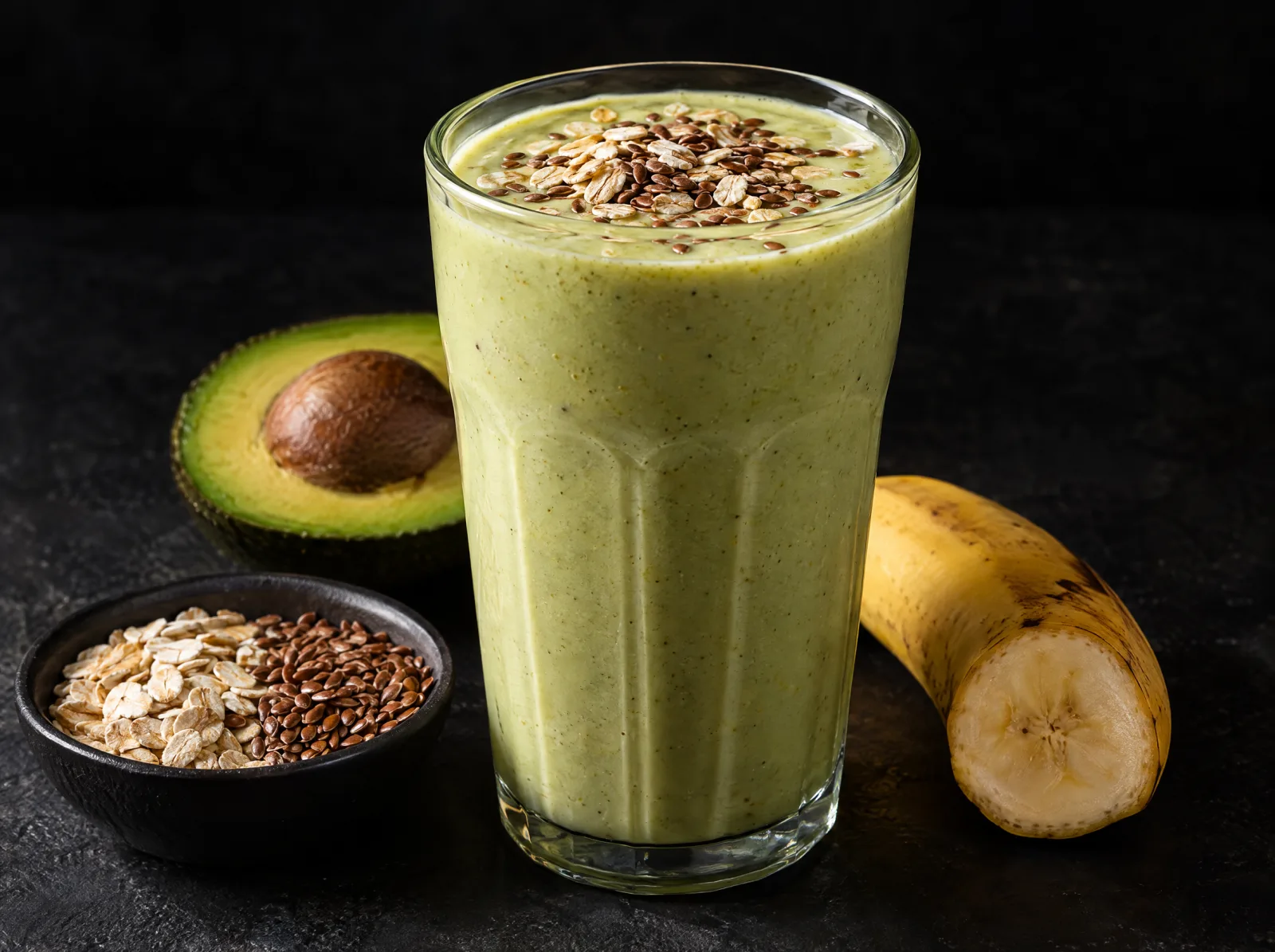 Vitamina de abacate com banana e aveia